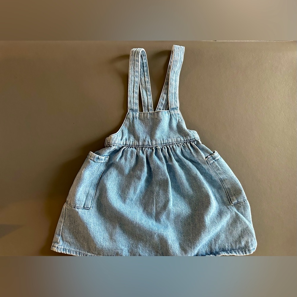 ZARA Denim Pinafore Dress